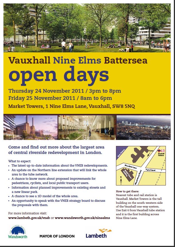 Vauxhall Nine Elms Battersea Open Days 24th and 25th November, Market Towers