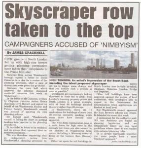 In South London Press: Skyscraper row taken to the top